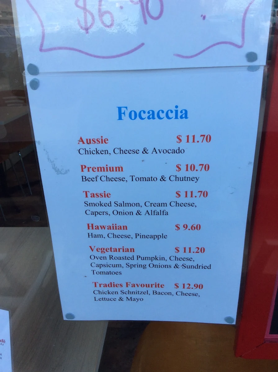Menu, White Cockatoo Cafe