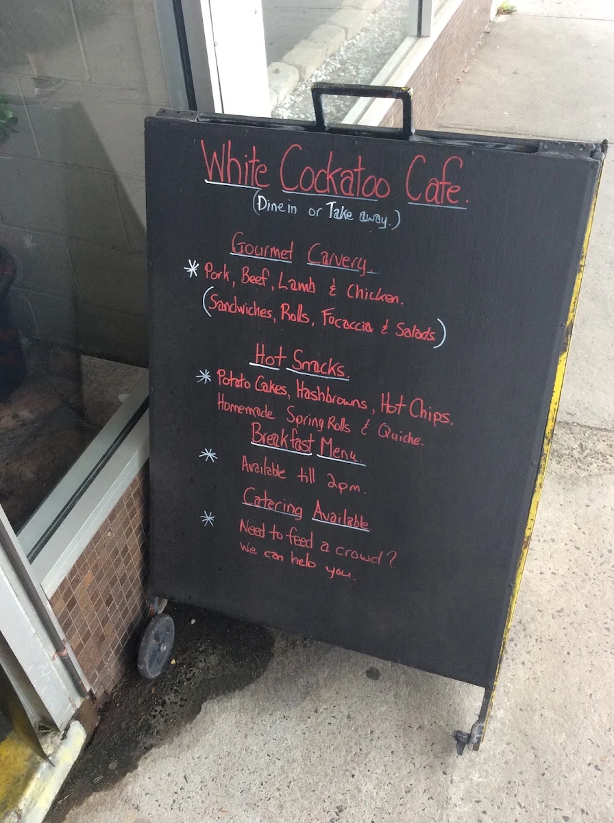 Menu, White Cockatoo Cafe