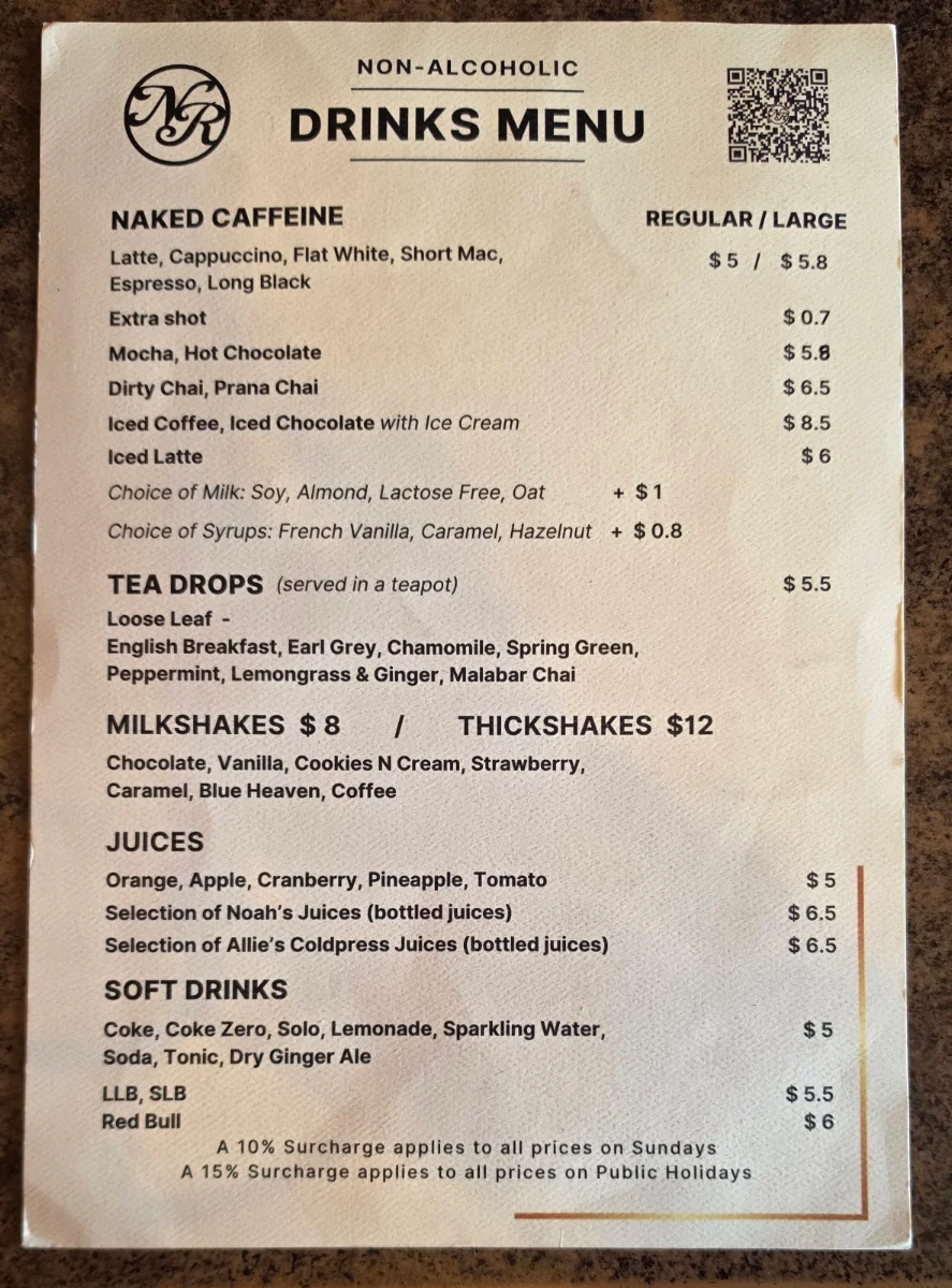 Menu, Naked Racer