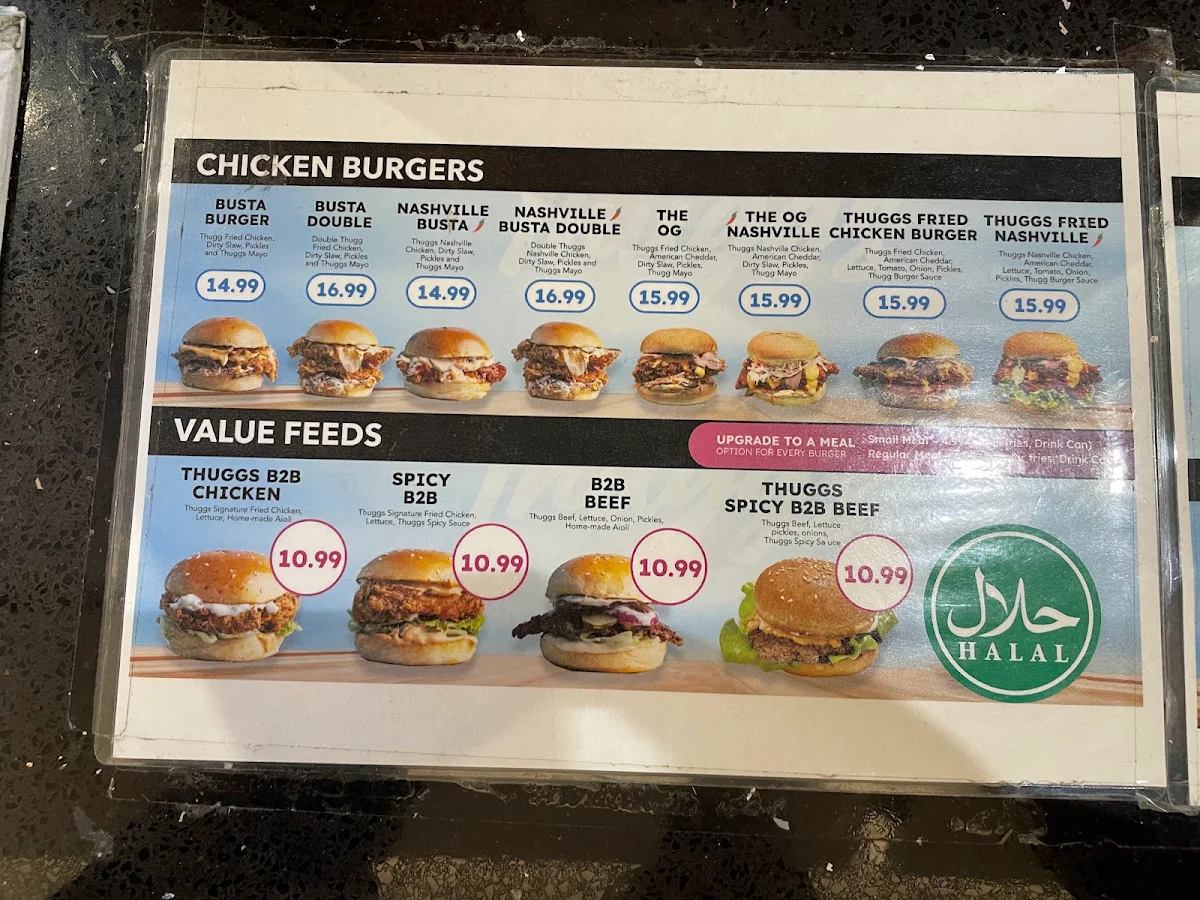 Menu, Thuggs