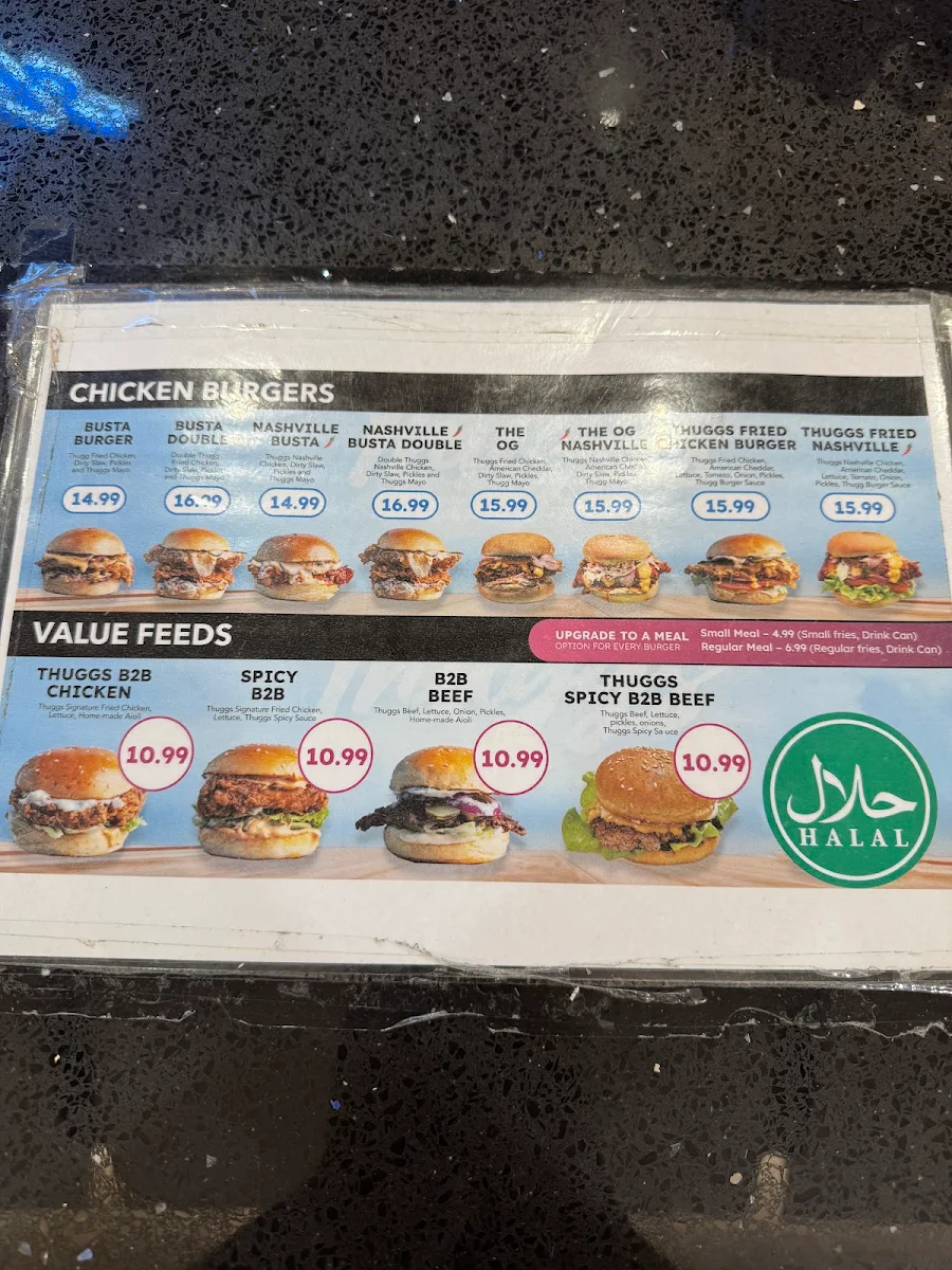 Menu, Thuggs