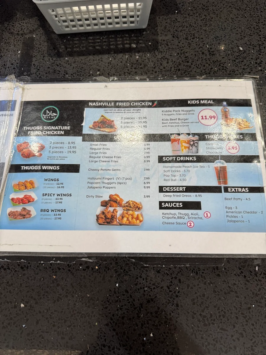 Menu, Thuggs