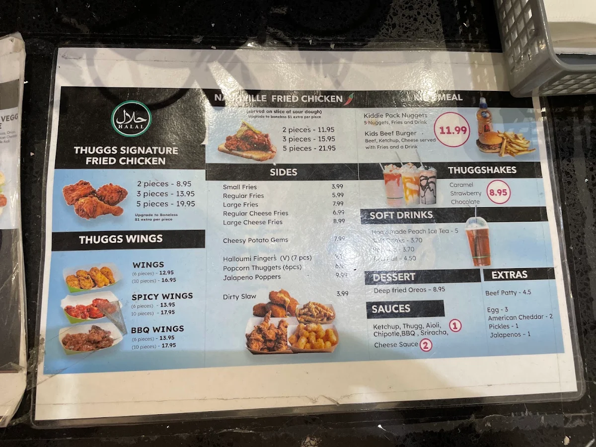 Menu, Thuggs