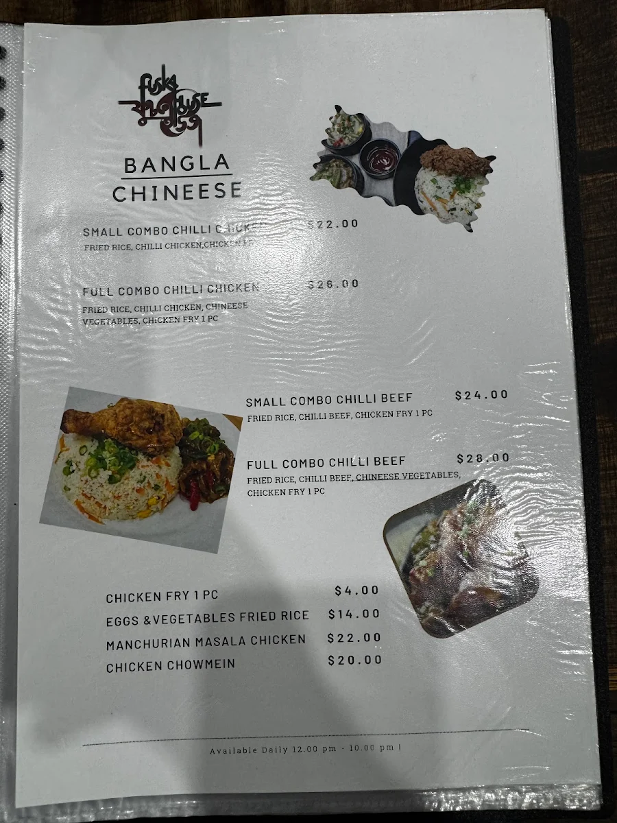 Menu, FUSKA HOUSE ST Marys