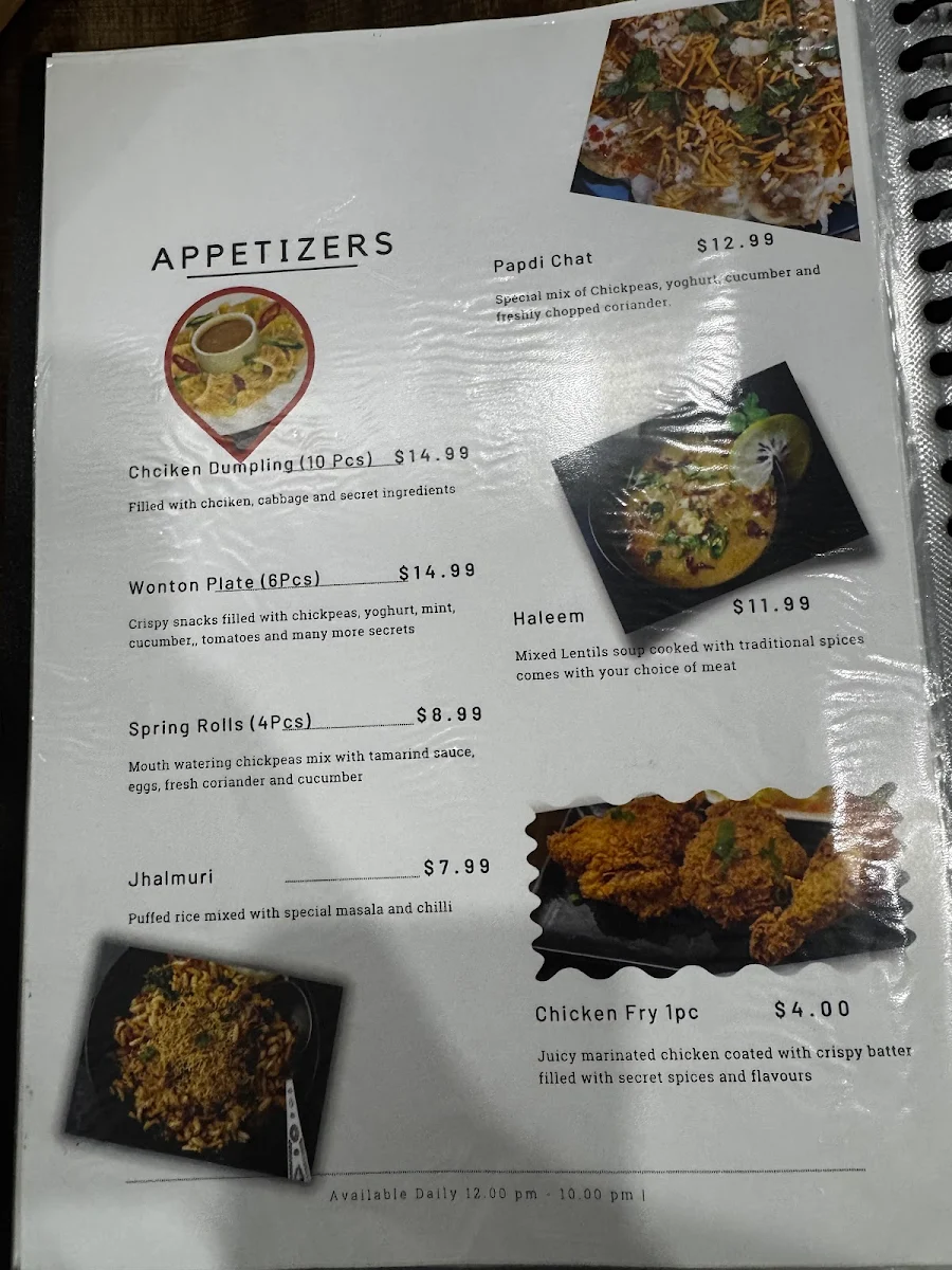 Menu, FUSKA HOUSE ST Marys