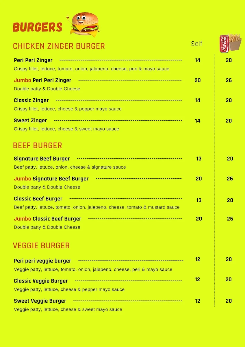 Menu, Launceston Food Stop (Kings Meadows)