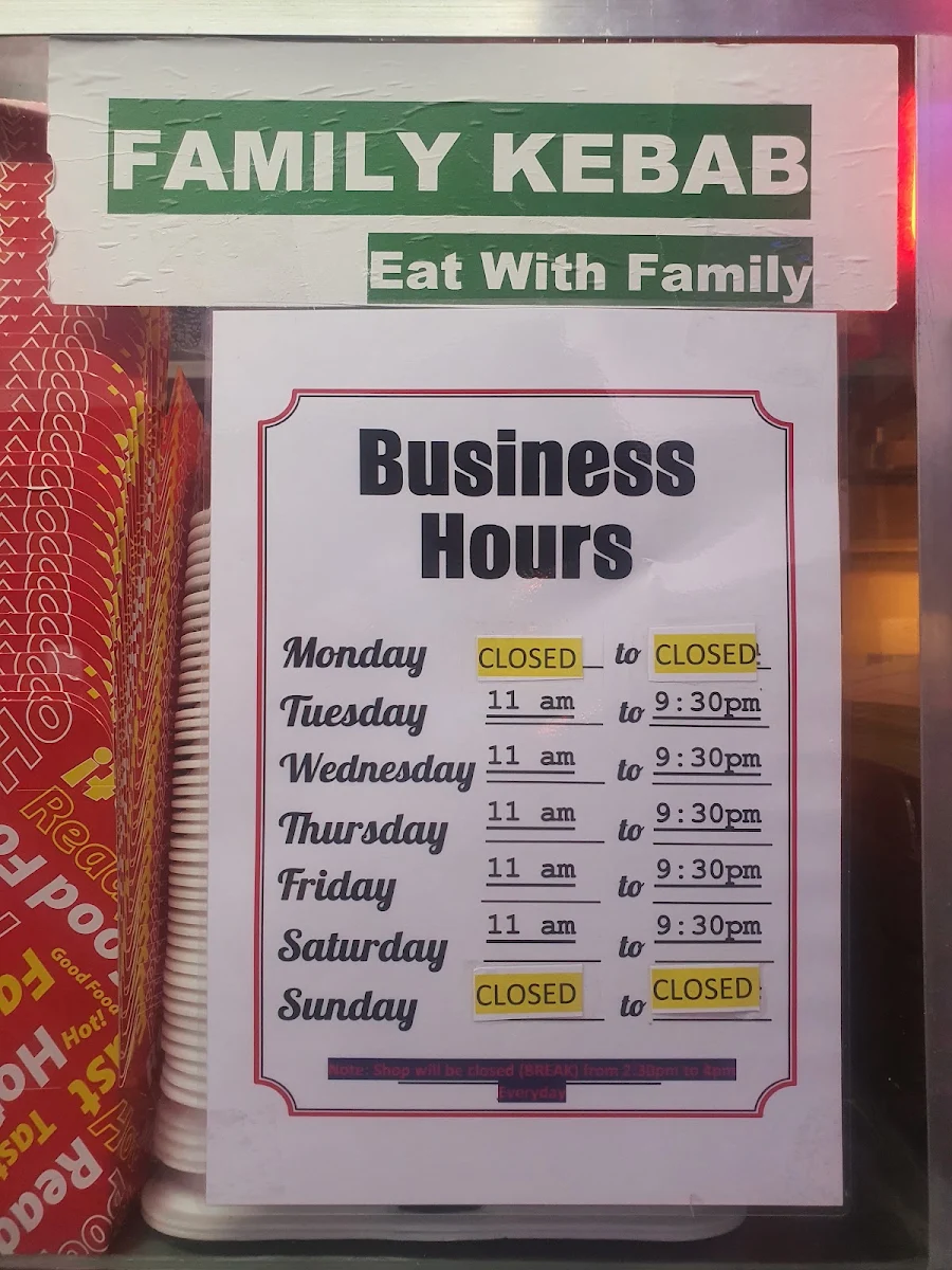 Menu, Launceston Food Stop (Kings Meadows)