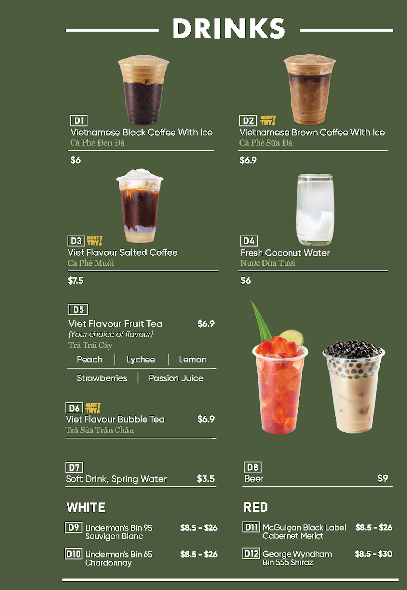Menu, Viet Flavour QLD - Vietnamese Restaurant