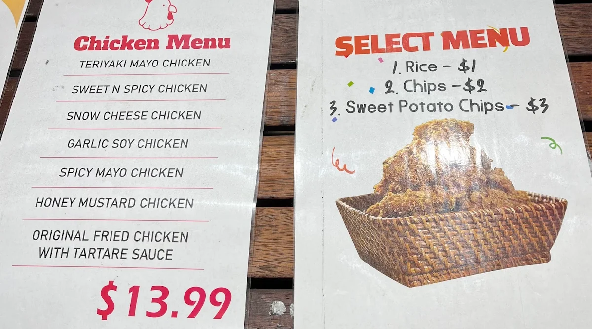Menu, Crispy Crib Food Truck Blacktown