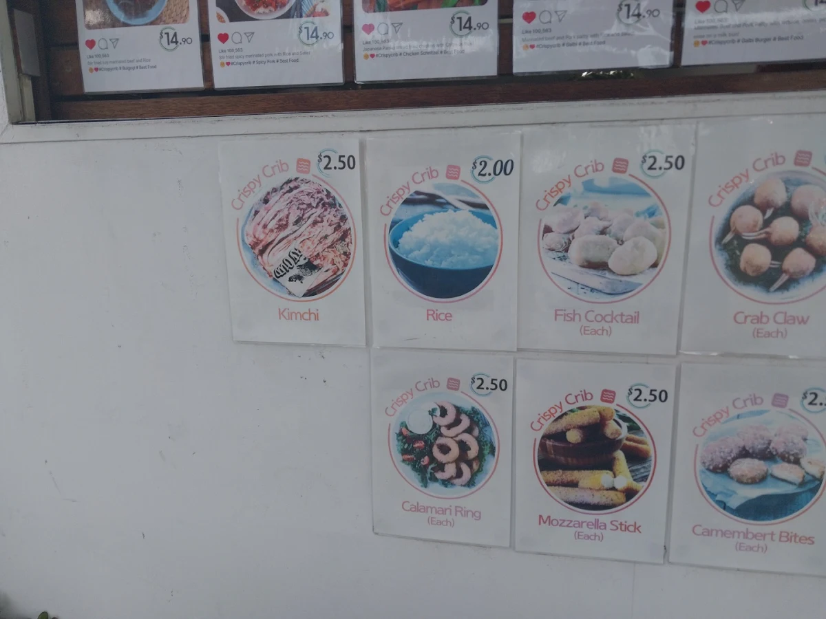 Menu, Crispy Crib Food Truck Blacktown