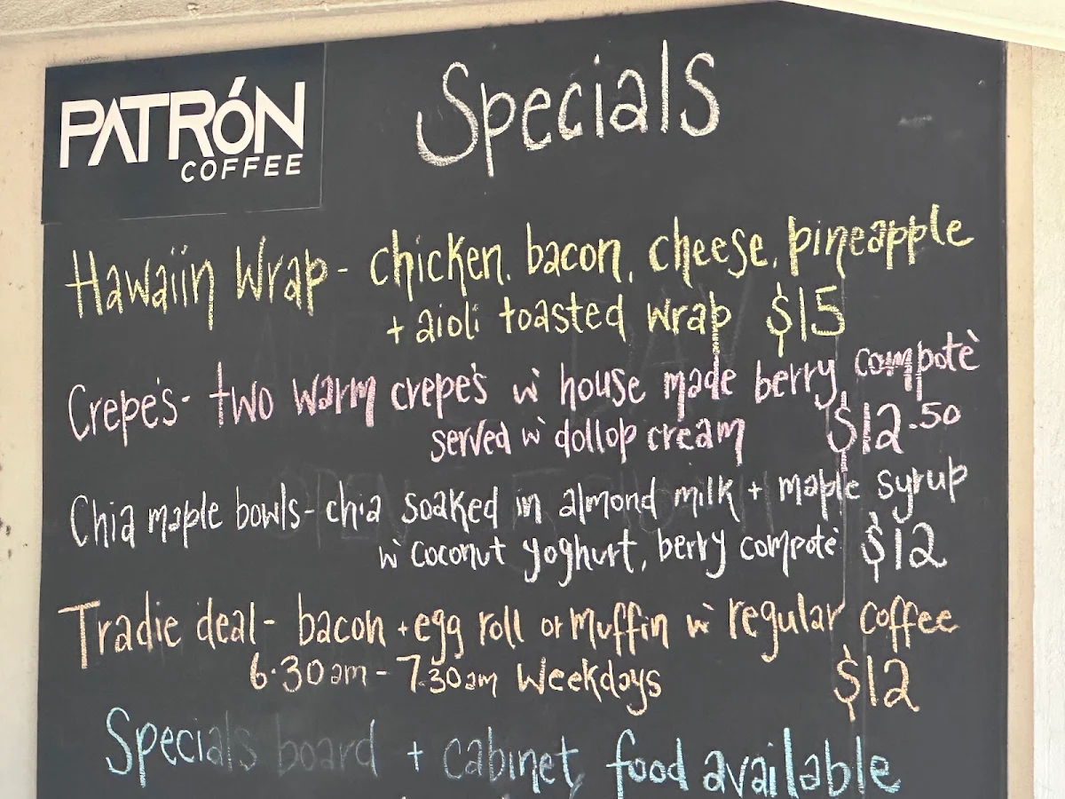 Menu, Patrón Coffee