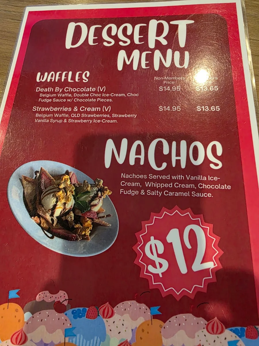 Menu, Central Hotel Bowen