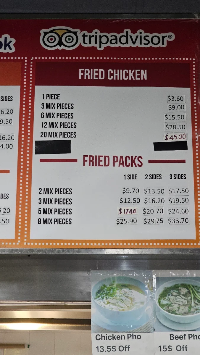 Menu, The Chicken Station