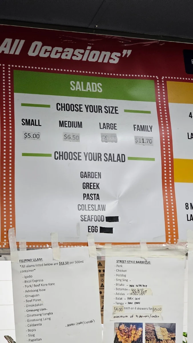 Menu, The Chicken Station