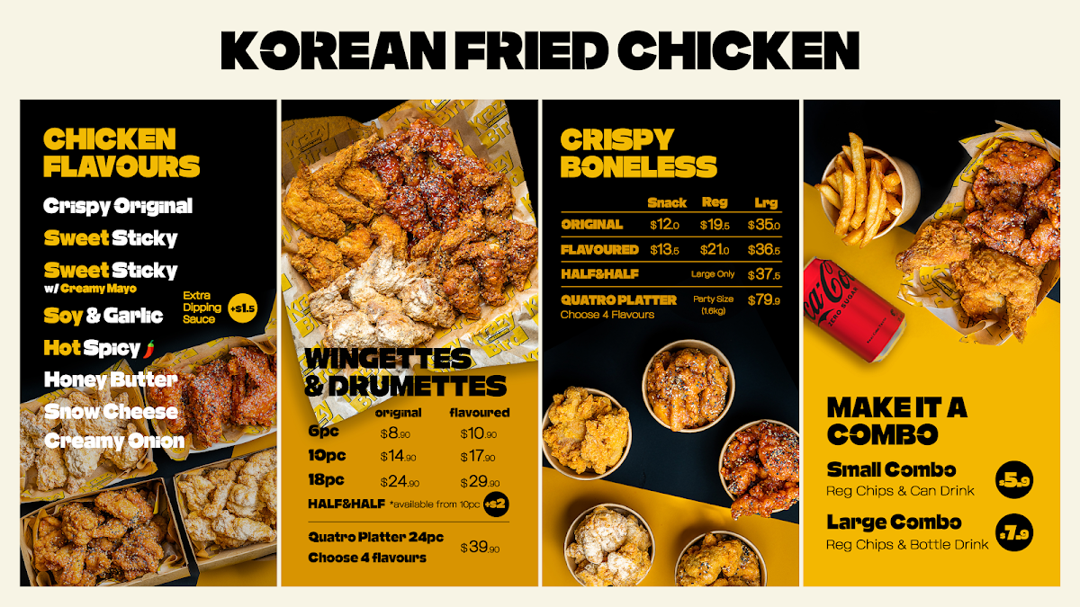 Menu, Krazy Bird Mittagong