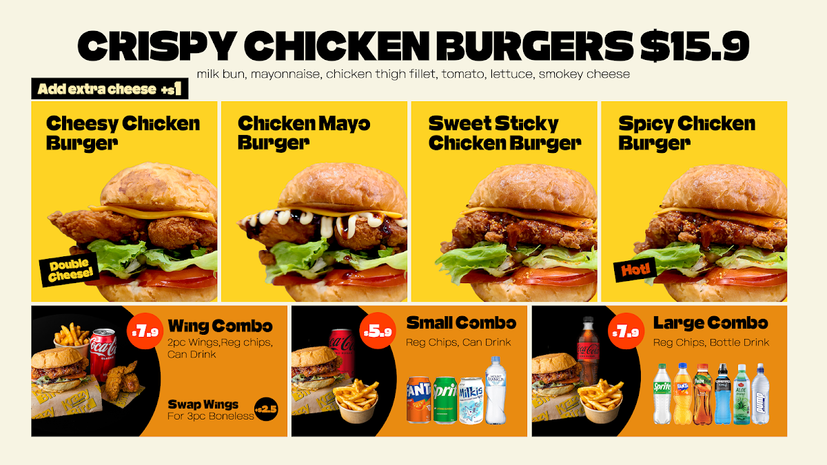 Menu, Krazy Bird Mittagong