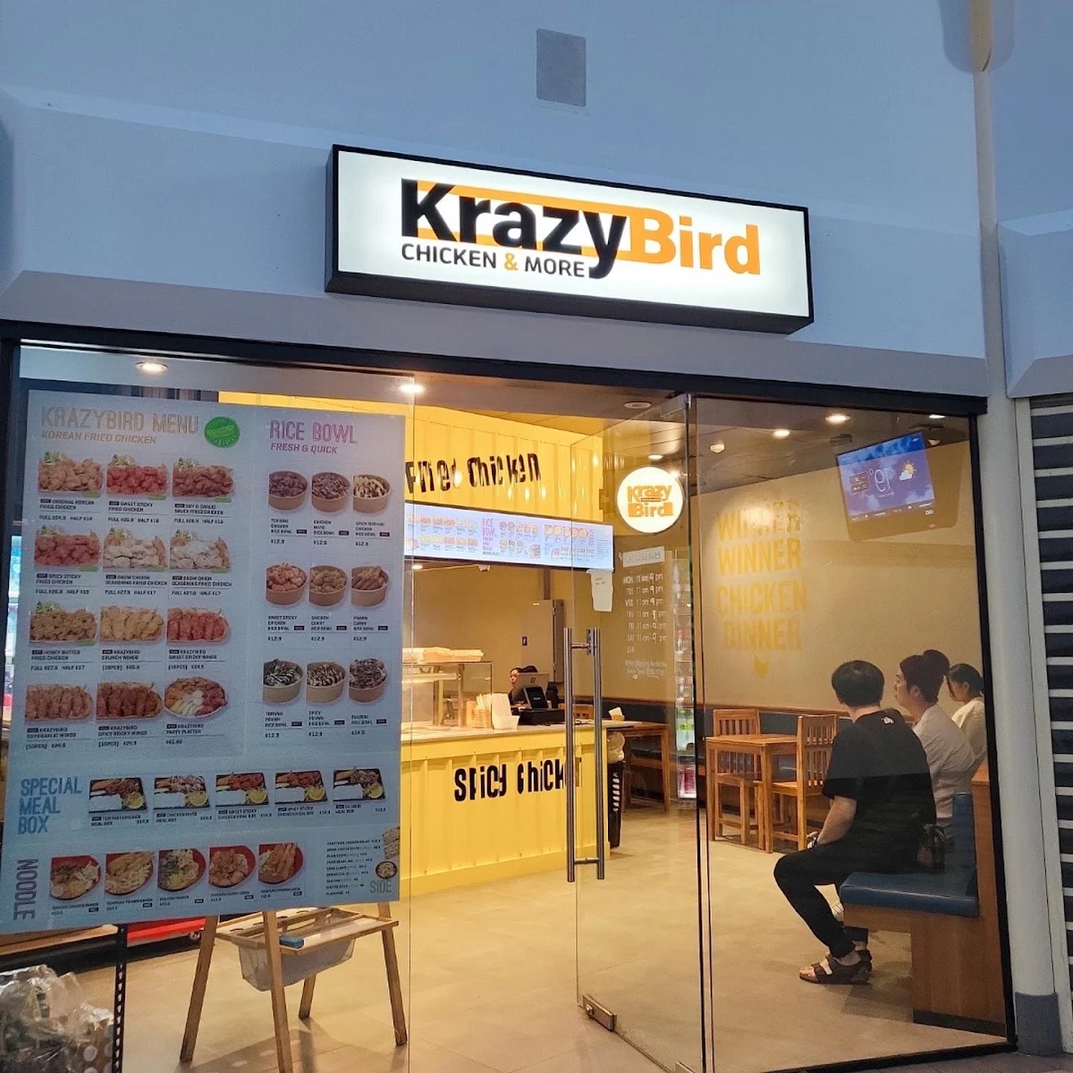 Menu, Krazy Bird Mittagong