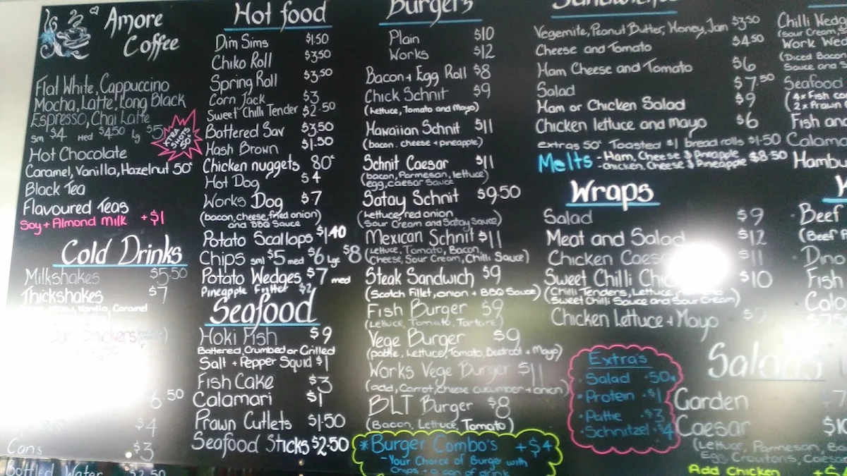Menu, Nabiac Village Cafe & Takeaway