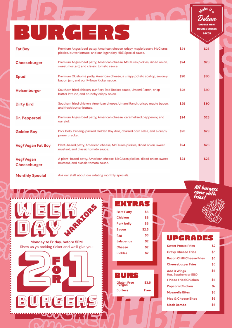 Menu, His Boy Elroy