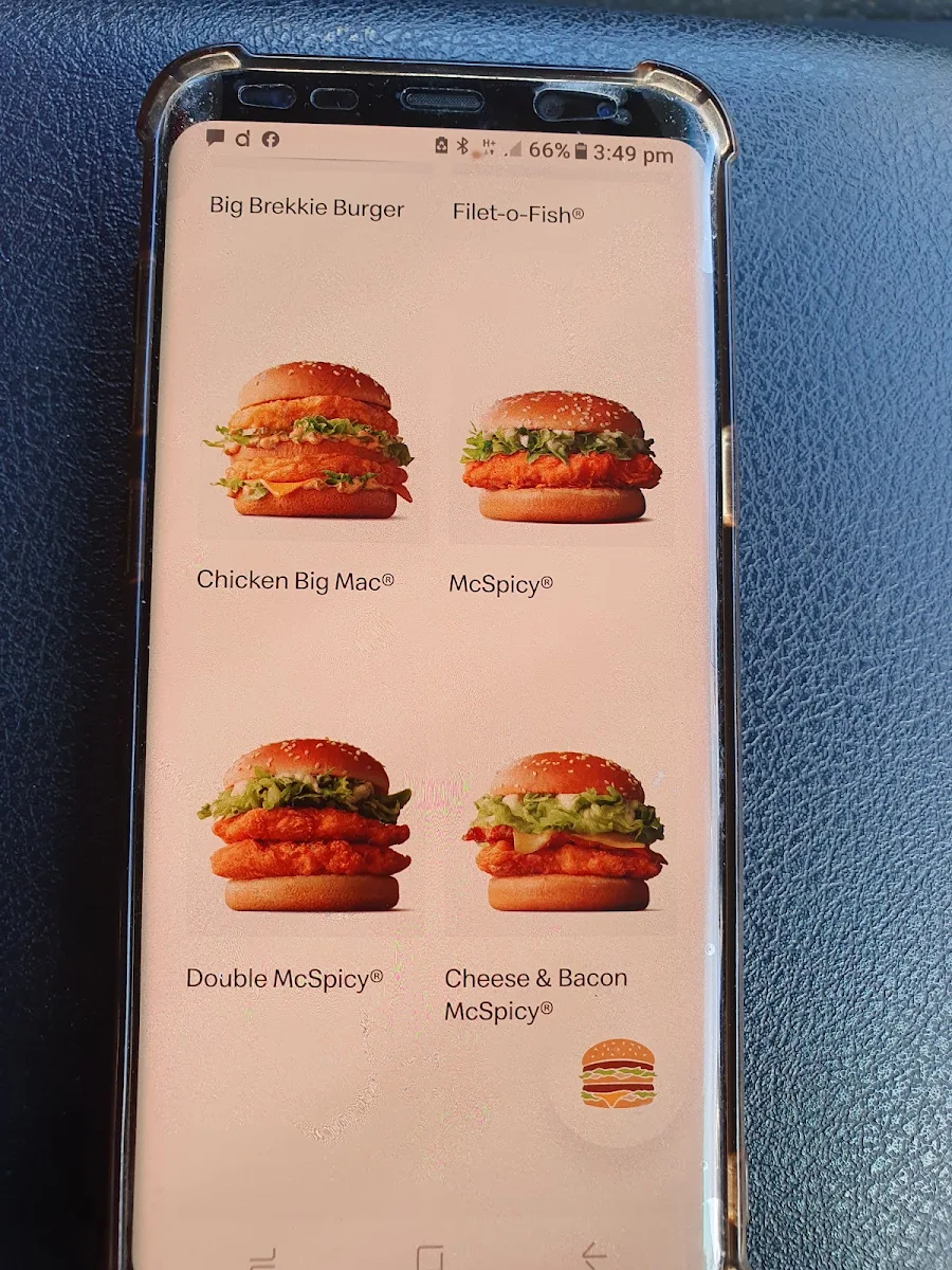Menu, McDonald's