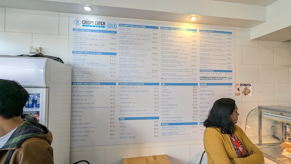 Menu, The Crispy Catch Fish & Chips - MOUNT WAVERLEY
