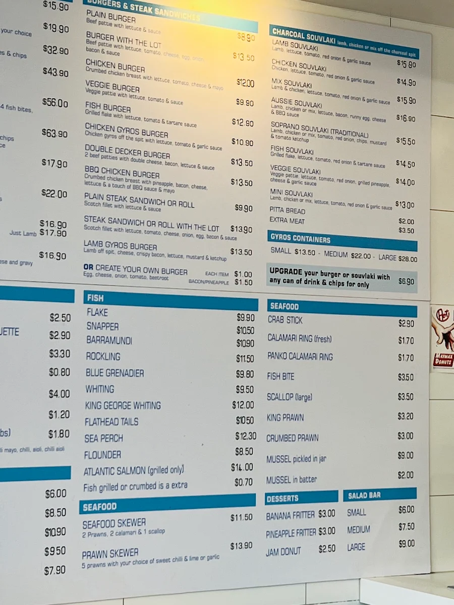Menu, The Crispy Catch Fish & Chips - MOUNT WAVERLEY