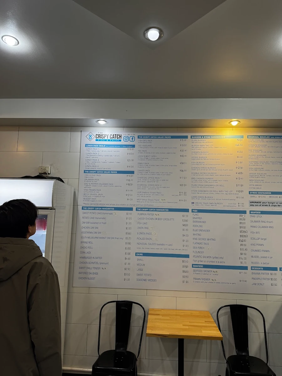 Menu, The Crispy Catch Fish & Chips - MOUNT WAVERLEY