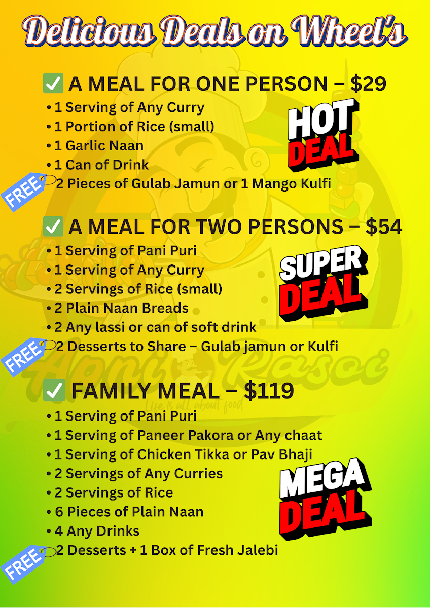 Menu, Apni Rasoi