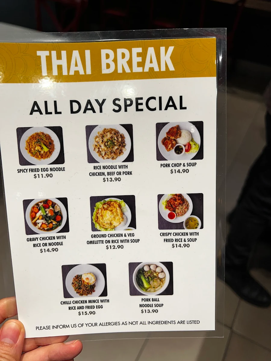 Menu, Thai Break