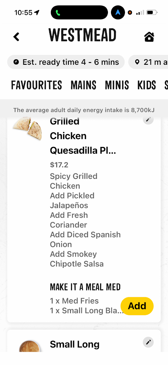 Menu, Guzman y Gomez - Westmead