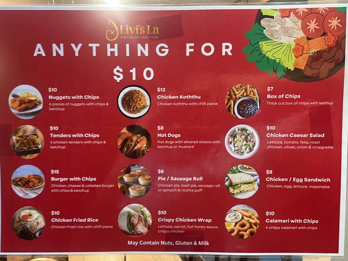 Menu, Livi's La Ceylon