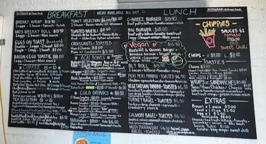 Menu, C-Breez Kiosk