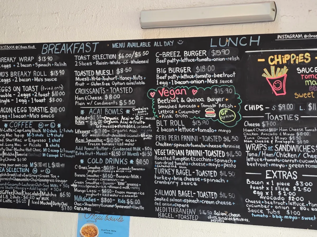 Menu, C-Breez Kiosk