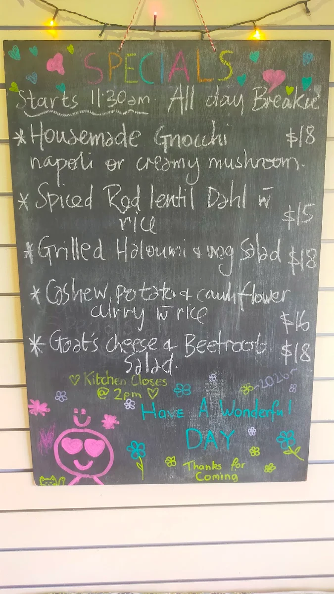 Menu, The Sprout About