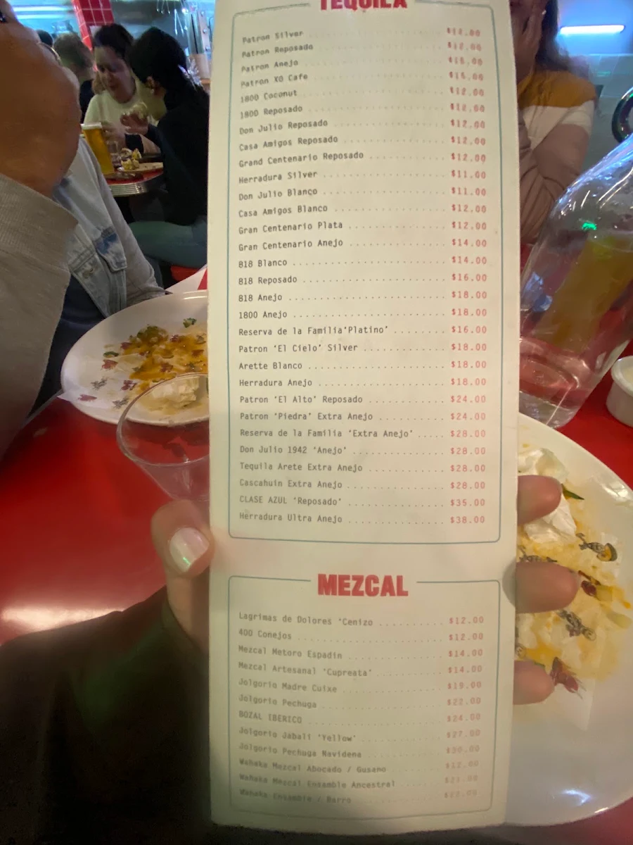 Menu, Cartel del Taco - Hawthorne