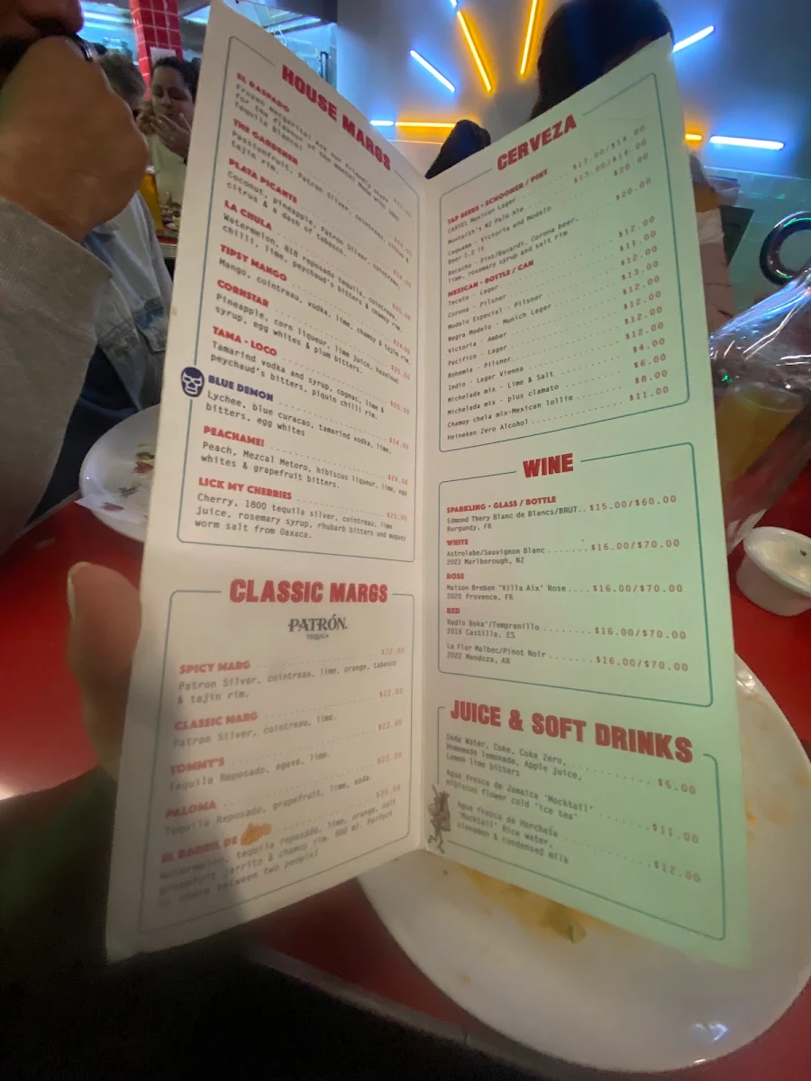Menu, Cartel del Taco - Hawthorne