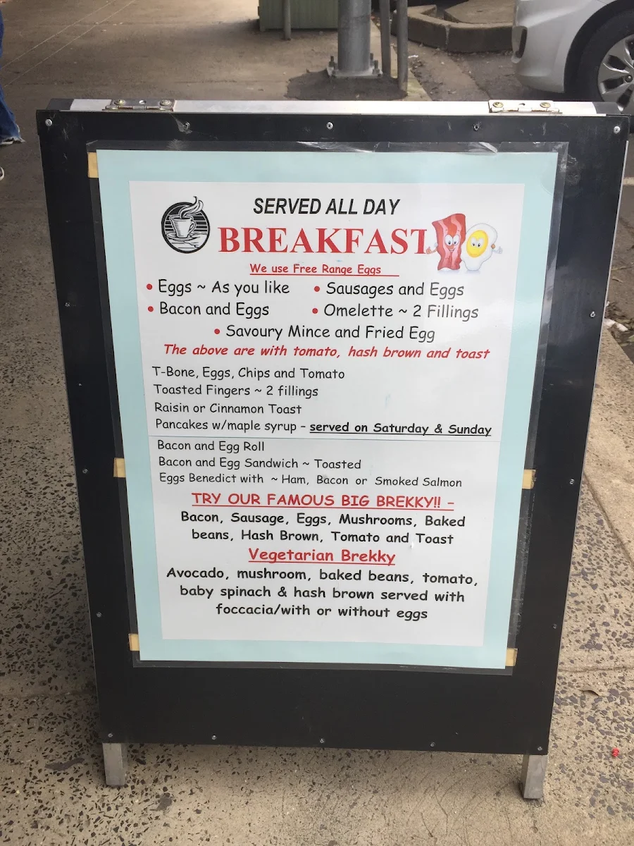 Menu, The Austral Cafe And Bakery