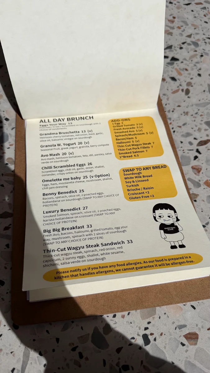 Menu, Happy Sip