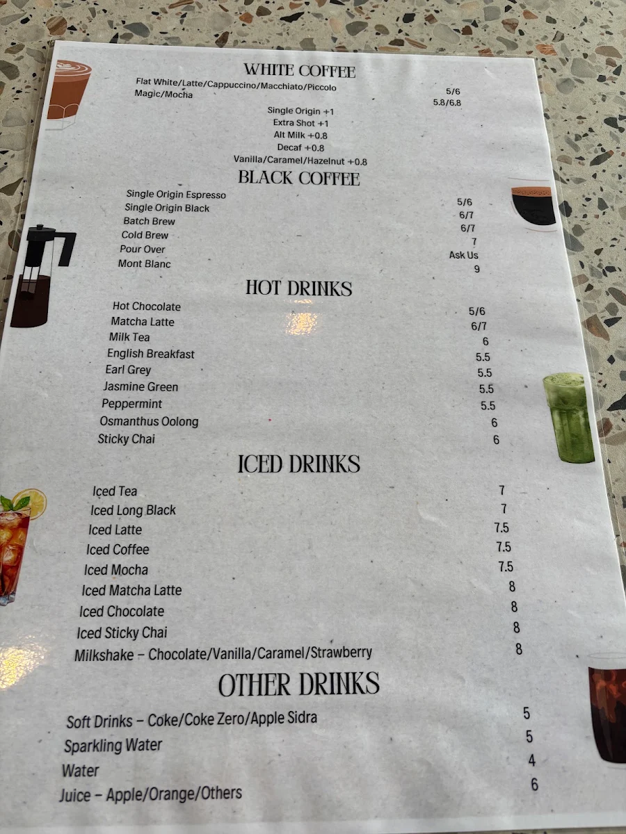 Menu, Happy Sip