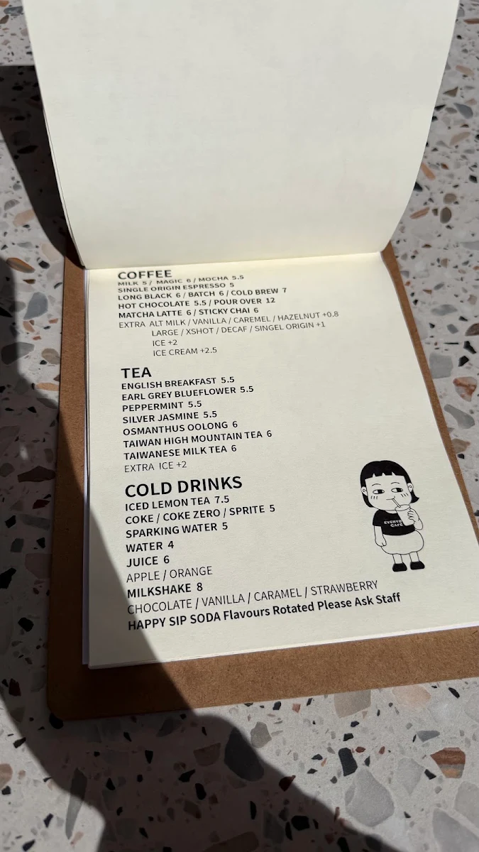 Menu, Happy Sip