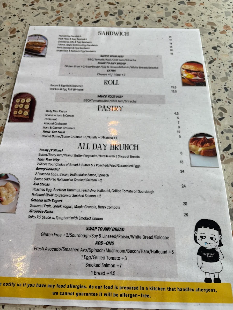 Menu, Happy Sip