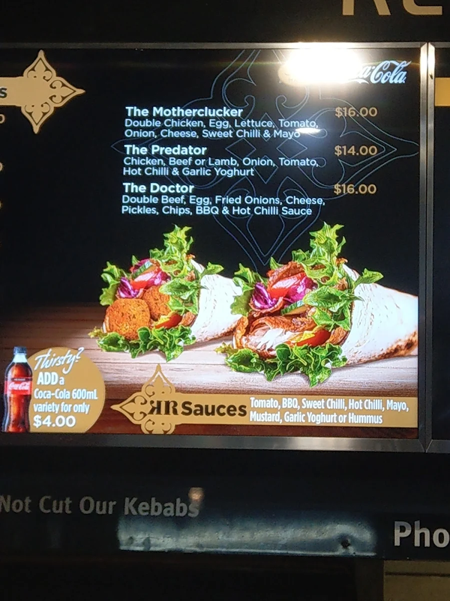 Menu, Kebab Rehab