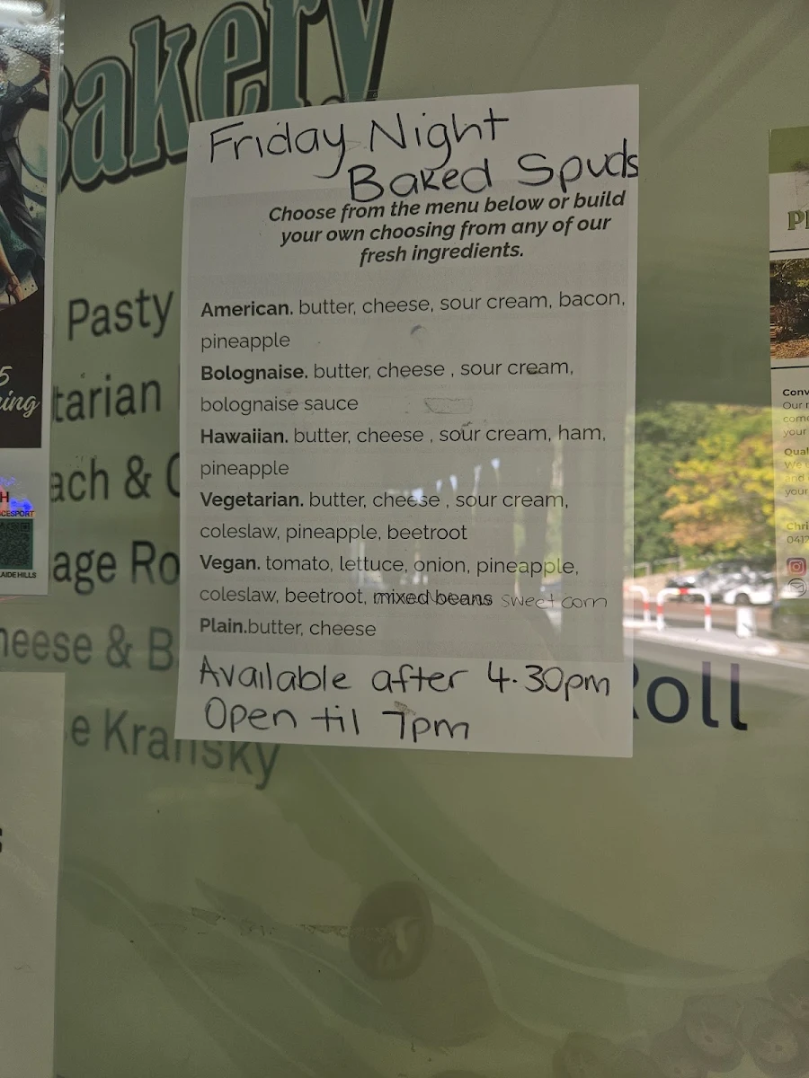 Menu, Aldgate Bakery
