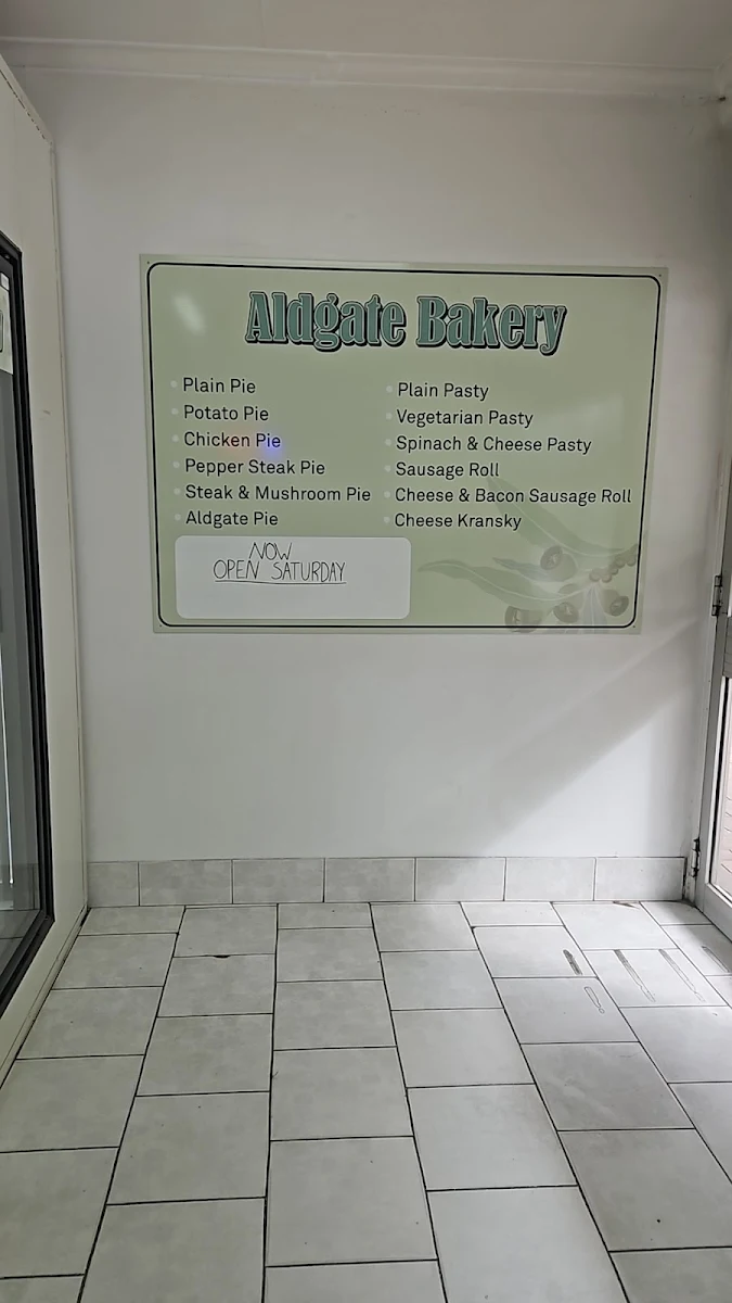 Menu, Aldgate Bakery