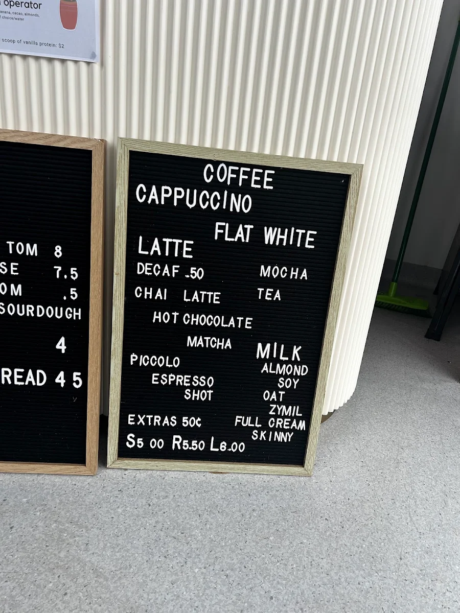 Menu, Morgan's Coffee House