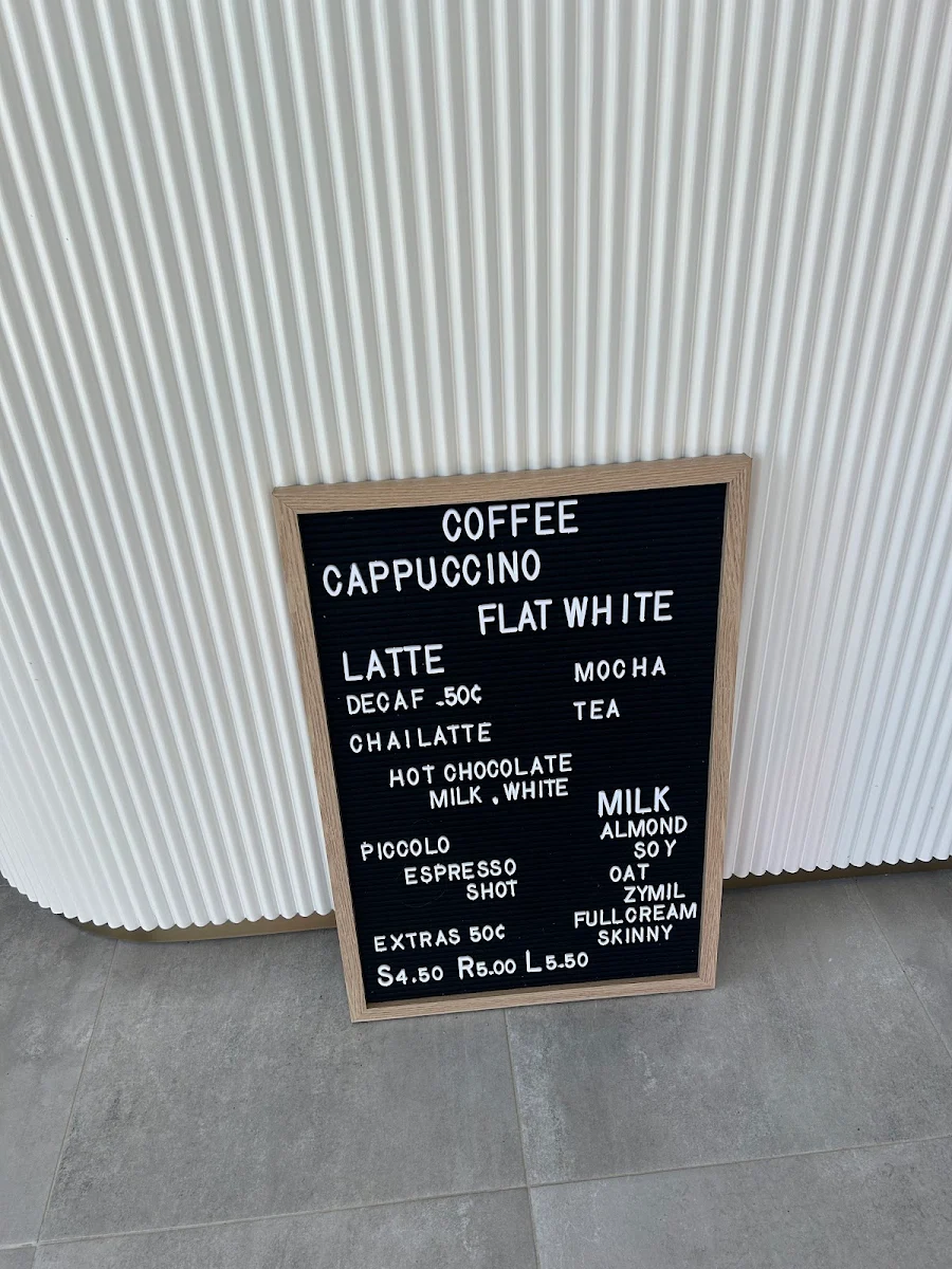 Menu, Morgan's Coffee House