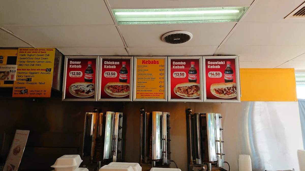 Menu, Bairnsdale Doner Kebabs