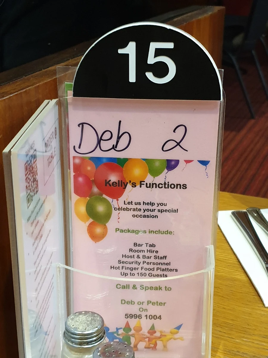 Menu, Kelly's Hotel
