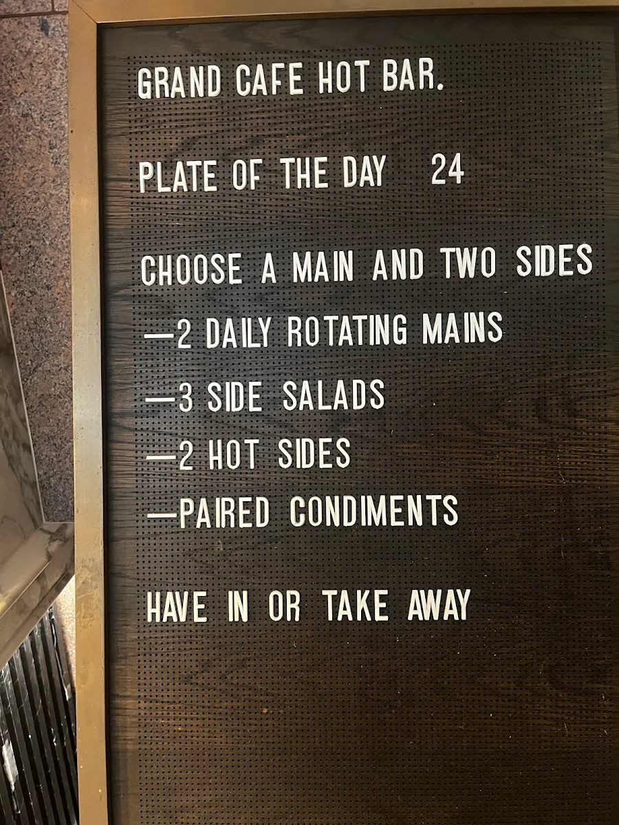 Menu, Grand Cafe Eatery