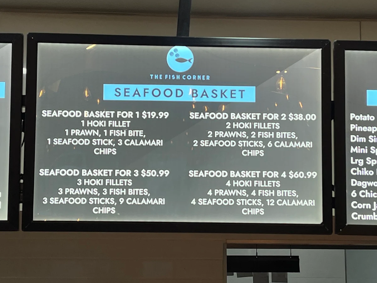 Menu, The Fish Corner